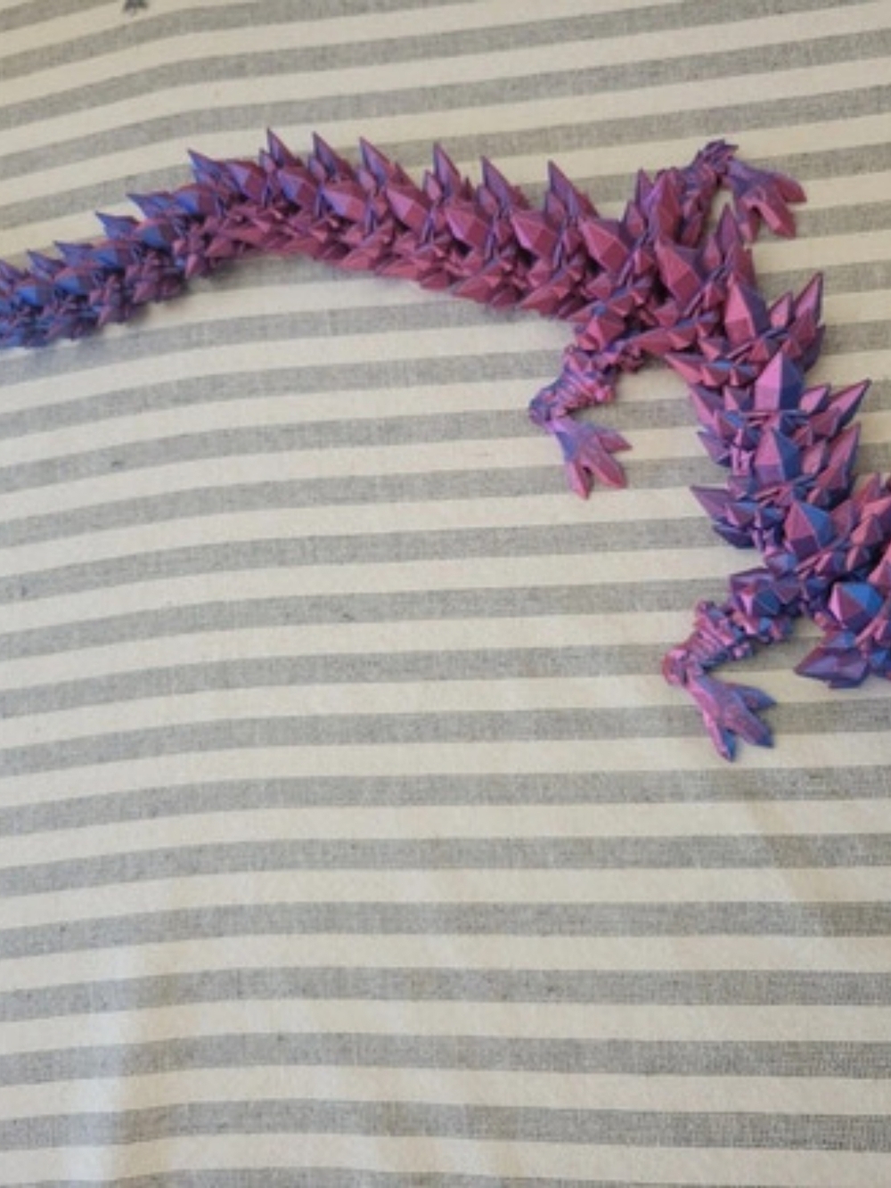 3D Printed Articulated Crystal Dragon Color Shifting Fidget Toy Purple & Blue